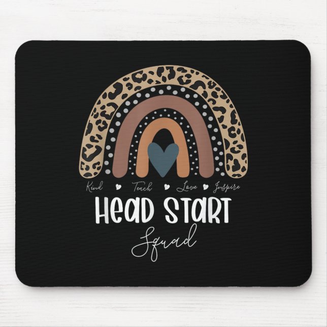 Leopard Rainbow Teacher Student, School Head Start Mouse Mat (Front)