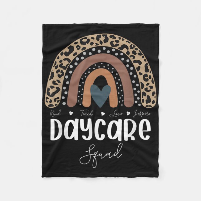 Leopard Rainbow Teacher Student, School Nanny Dayc Fleece Blanket (Front)