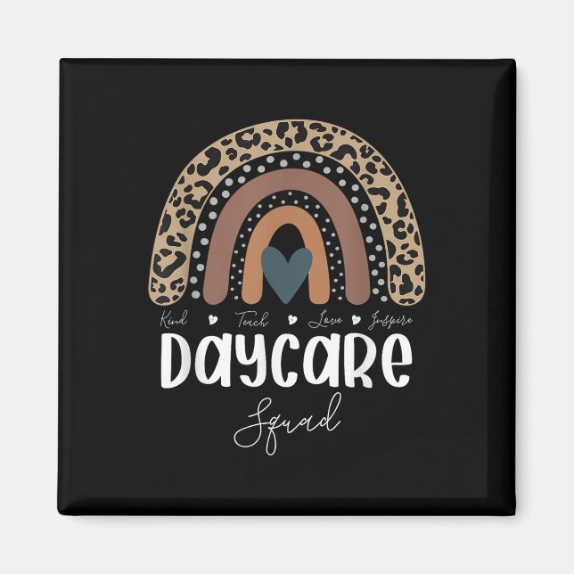 Leopard Rainbow Teacher Student, School Nanny Dayc Magnet (Front)