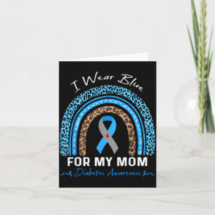 Leopard Rainbow Wear Blue For Mum Diabetes Card