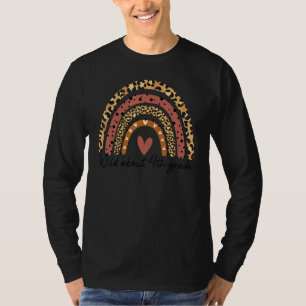 Leopard Rainbow Wild About 4th Grade Teacher Back T-Shirt