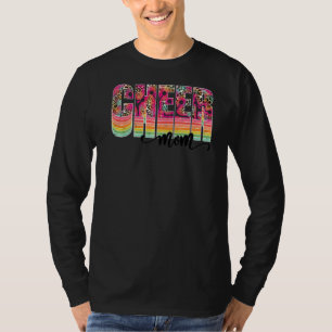 Leopard Retro Cheer Mum  Mothers Day Cheerleading T-Shirt