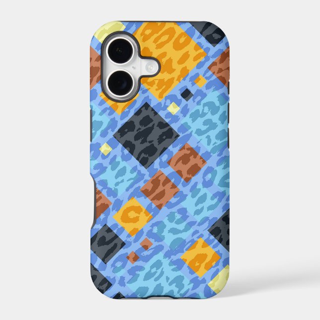Leopard Retro Modern Squares Pattern (Back)