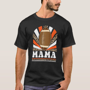 Leopard Retro Vintage Football Mama Football Game T-Shirt