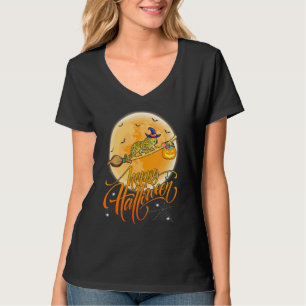 Leopard Ride Witch Shotgun Moon Vintage Leopard Ha T-Shirt