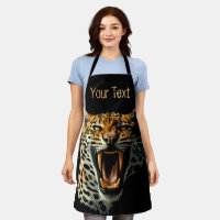Leopard roaring attack head