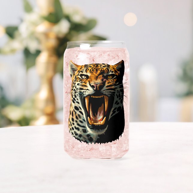 Leopard roaring attack head can glass (Insitu (Wedding))