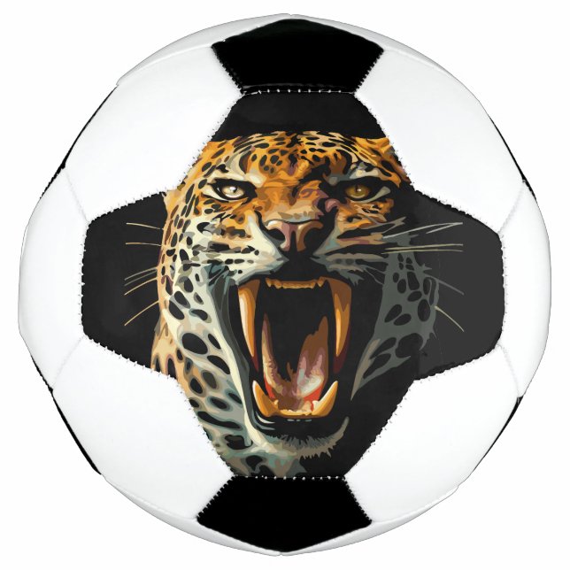 Leopard roaring attack head football (Front)