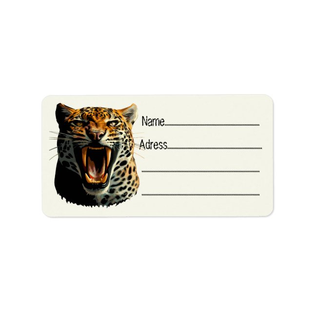 Leopard roaring attack head label (Front)