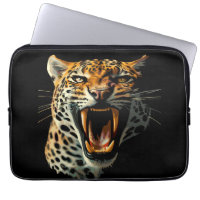 Leopard roaring attack head