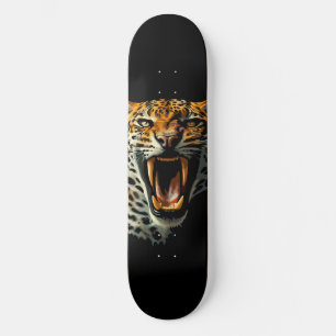 Leopard roaring attack head skateboard