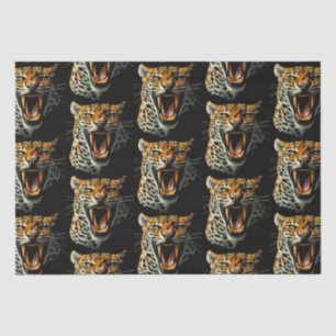 Leopard roaring attack head tissue paper