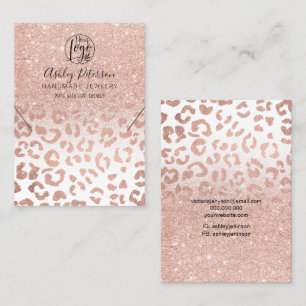Leopard rose gold logo jewellery earring necklace business card