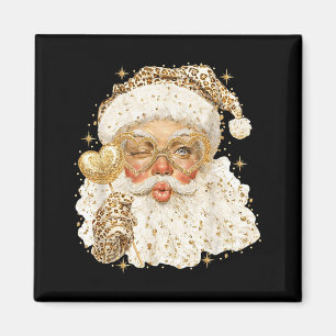 Leopard Santa Christmas Funny Gift For Women, Girl Magnet