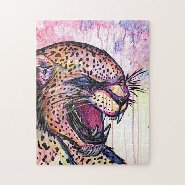 Leopard Scream Jigsaw Puzzle (Vertical)
