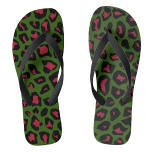 Leopard Seamless Pattern  Flip Flops