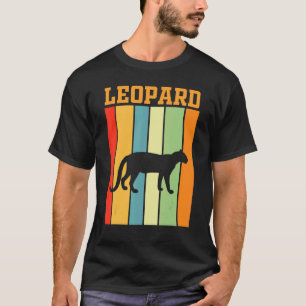 Leopard Shadow Silhouette In Retro Colours T-Shirt