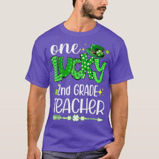 Leopard Shamrock One Lucky 2nd Grade Teacher St Pa T-Shirt