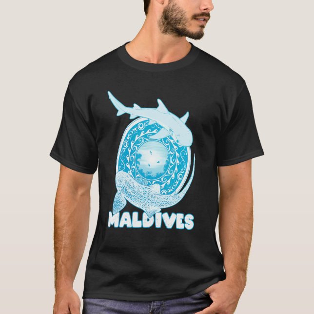 Leopard Shark Whitetip Reef Shark Maldives Diving  T-Shirt (Front)