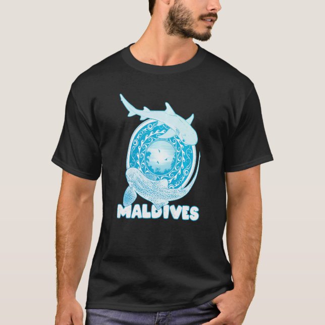 Leopard Shark Whitetip Reef Shark Maldives Diving  T-Shirt (Front)