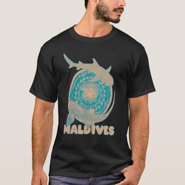 Leopard Shark Whitetip Reef Shark Maldives Diving T-Shirt (Front)