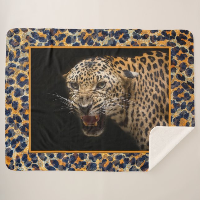 Leopard Sherpa Blanket (Front (Horizontal))