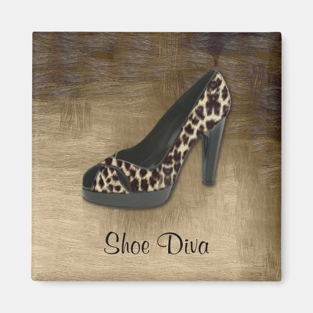 Leopard Shoe Diva Magnet (Front)