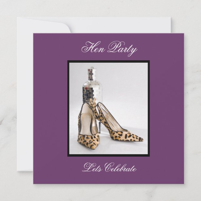 Leopard Shoe Hen Party Invitation (Front)