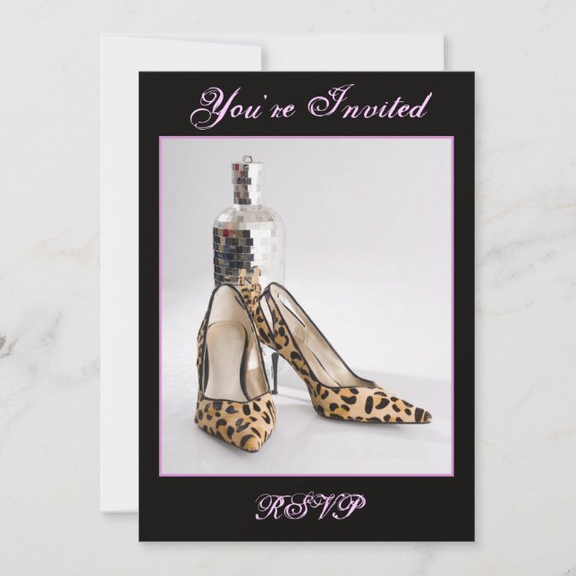 Leopard Shoe Invitation (Front)