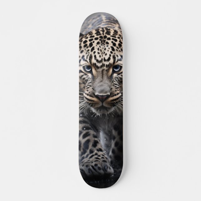 Leopard Skateboard Walking with Fixed Gaze (Front)