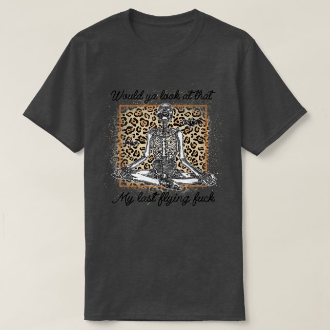Leopard Skeleton Would Ya Look At That Spooky Hall T-Shirt (Design Front)