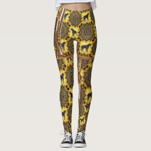 Leopard Sketch Fusion Pattern Art Leggings