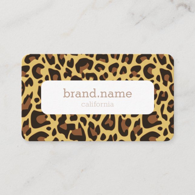 Leopard Skin Animal Print Pattern Modern Design Business Card (Front)