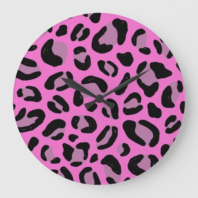 Leopard Skin Animal Print Square Wall Clock (Front)