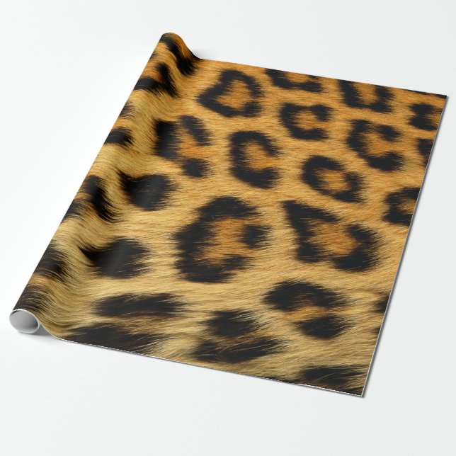 Leopard Skin Animal Print Wrapping Paper (Unrolled)