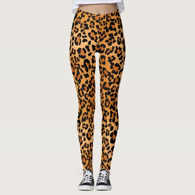 Leopard skin Animal Skin Print Leggings (Front)