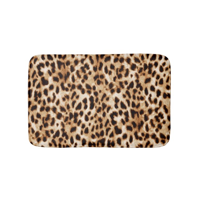 Leopard Skin, Authentic Wildlife Pattern. Bath Mat (Front)