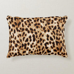 Leopard Skin, Authentic Wildlife Pattern. Decorative Cushion