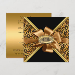 Leopard skin Birthday party Invitation
