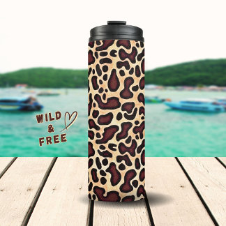 Leopard Skin Brown Cream Pattern - Thermal Tumbler