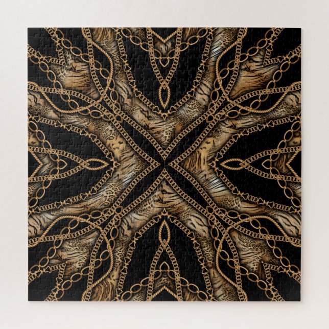 Leopard Skin & Chain Jewellery Jigsaw Puzzle (Vertical)