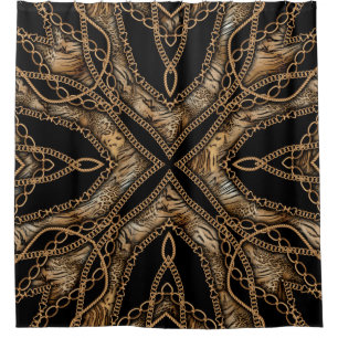 Leopard Skin & Chain Jewellery Shower Curtain