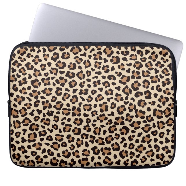 Leopard Skin Fur Pattern Laptop Sleeve (Front)
