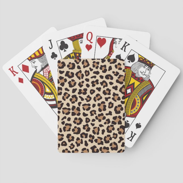 Leopard Skin Fur Pattern Playing Cards (Back)