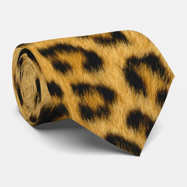 Leopard Skin Hair Print Tie (Rolled)
