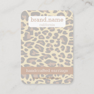 Leopard Skin Handmade Jewellery Studs Display Hold Business Card