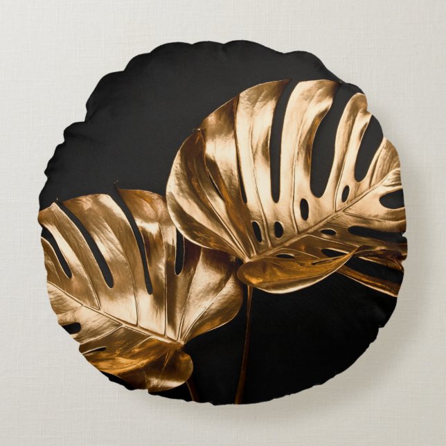 Leopard skin illustration seamless pattern fabric  round cushion (Front)