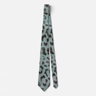 Leopard Skin in Tangerine Blue Sea Tie