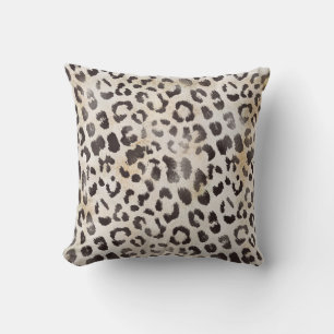 Leopard Skin in Tangerine Ivory Cushion