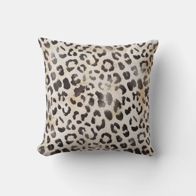Leopard Skin in Tangerine Ivory Cushion (Front)